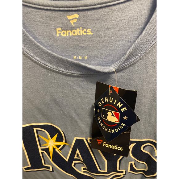 NWT Fanatics Men's Size Medium Tampa Rays MLB Baseball Bue T-Shirt Short Sleeve - Picture 3 of 5